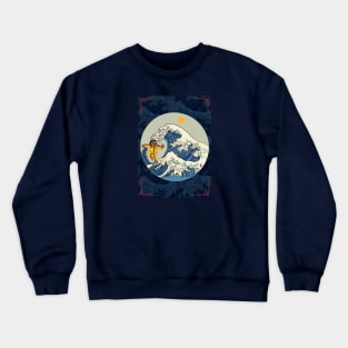 KUNG FU GREAT WAVE OF EUPHORIA BLUE POSTER Crewneck Sweatshirt